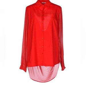 Italian Cotton Top with the Opening in the back Red Size L Made in Italy.